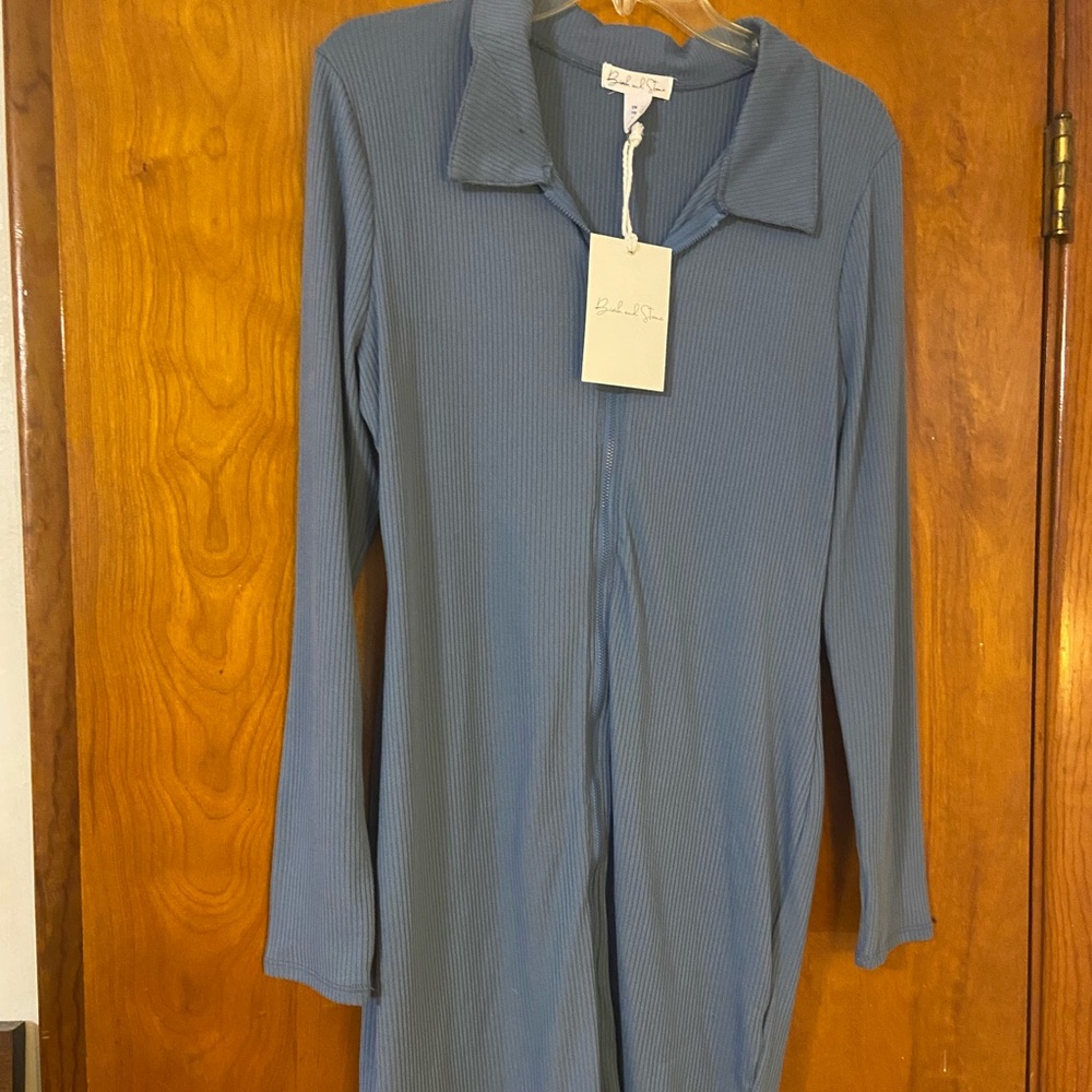 🔥NWT🔥Birch & Stone Blue Ribbed Dress